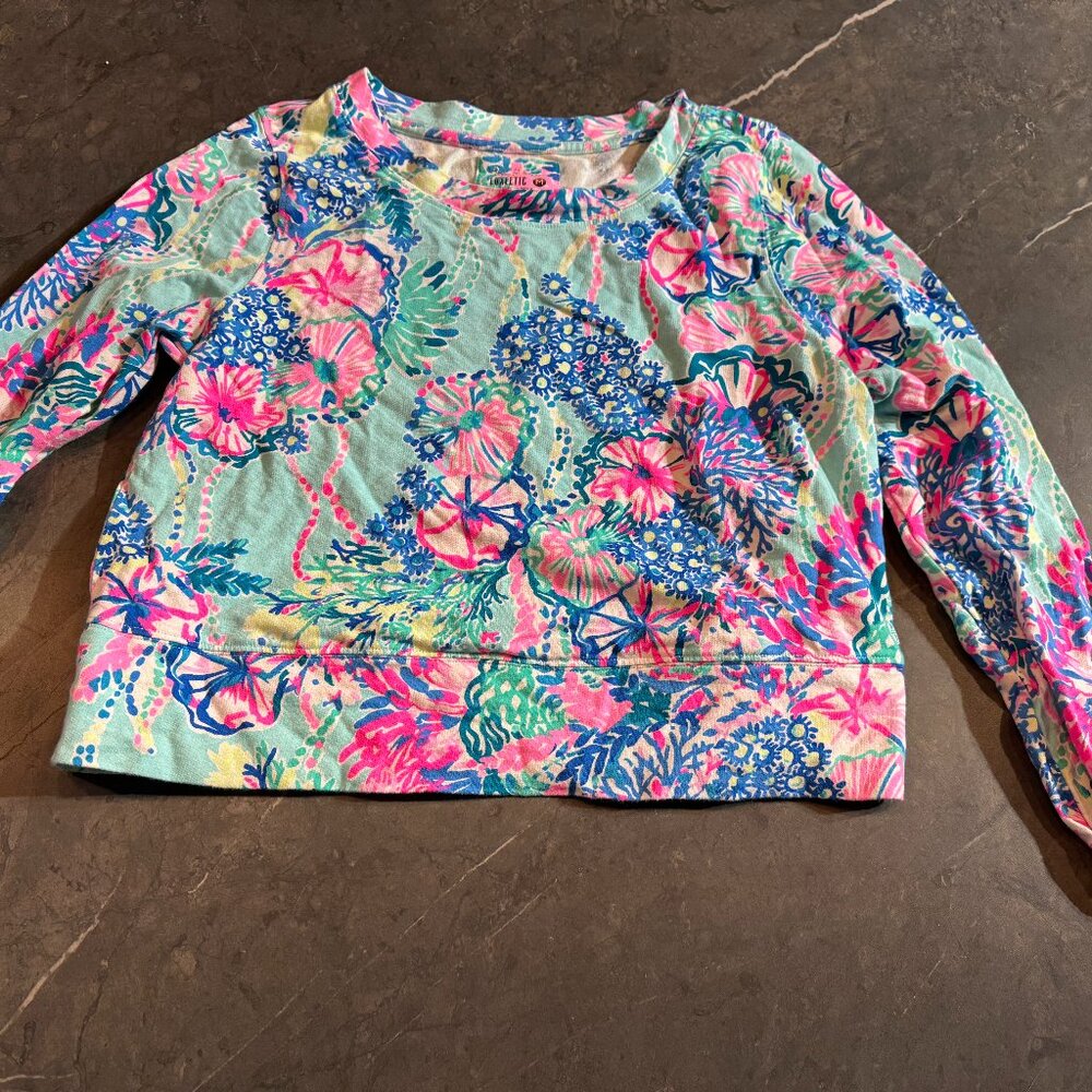 Lilly Pulitzer Coraline Beach You To It Shorts and Crew Set M